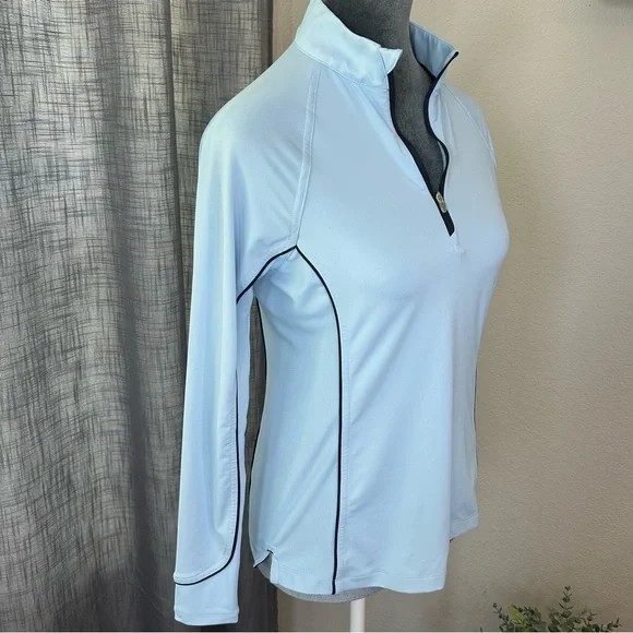PETER MILLAR Women's  UPF 50+ Sun Protection 1/4 Zip Pullover XS Navy Blue Golf - Picture 14 of 16